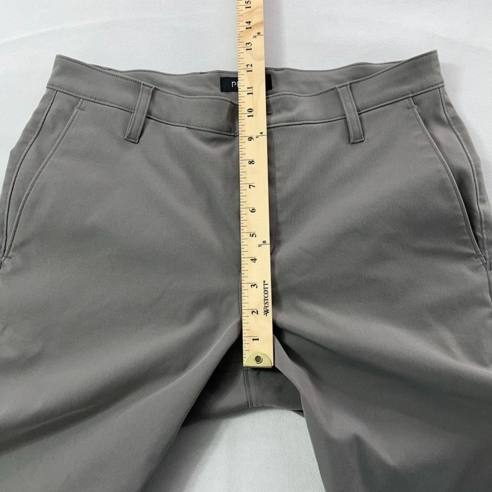 Proof Shorts Men 32 Gray Performance Chino 9 Inch Inseam Inner Zip Pocket - Picture 12 of 14